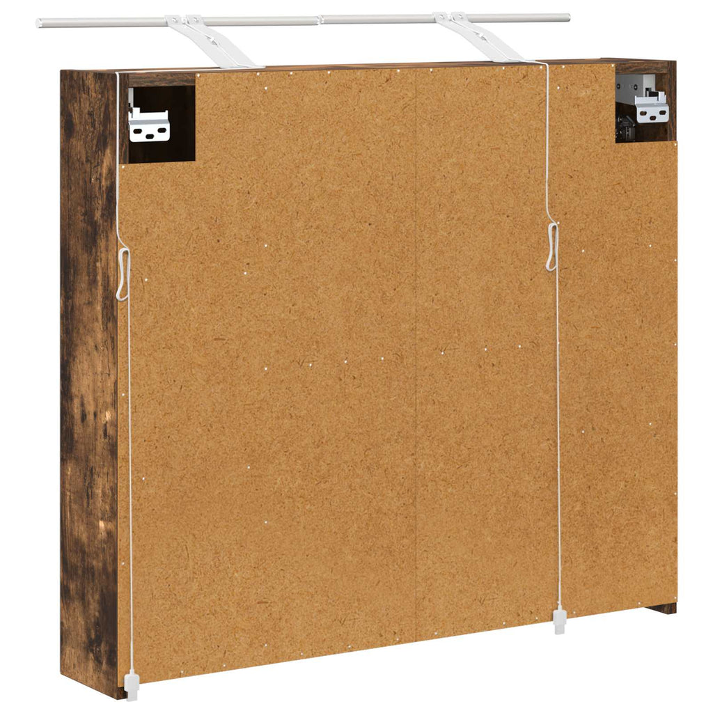 vidaXL Szafka z lustrem do łazienki Dąb wędzony 80 x 14.5 x 70 cm