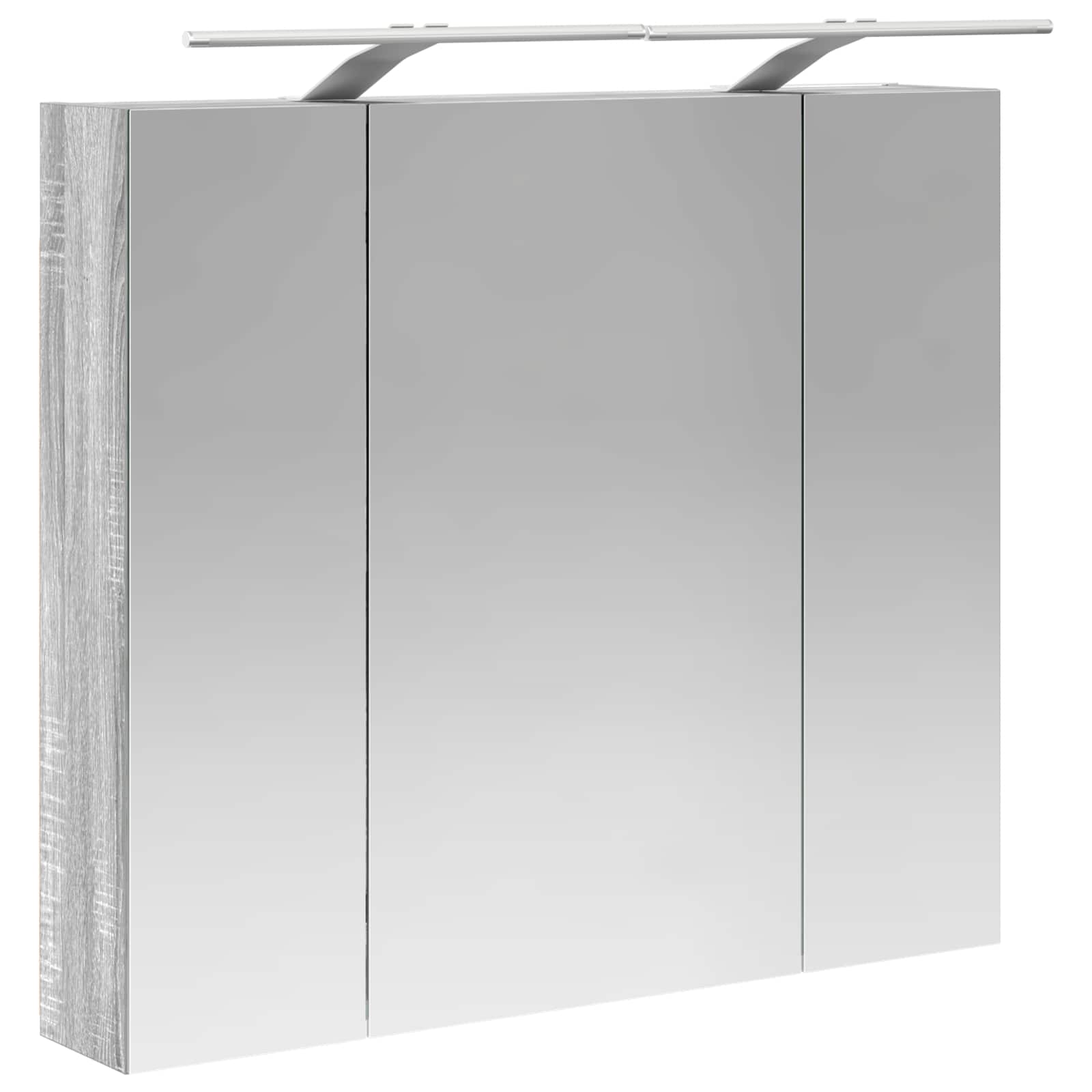 vidaXL Szafka z lustrem do łazienki Szary Sonoma 80 x 14.5 x 70 cm
