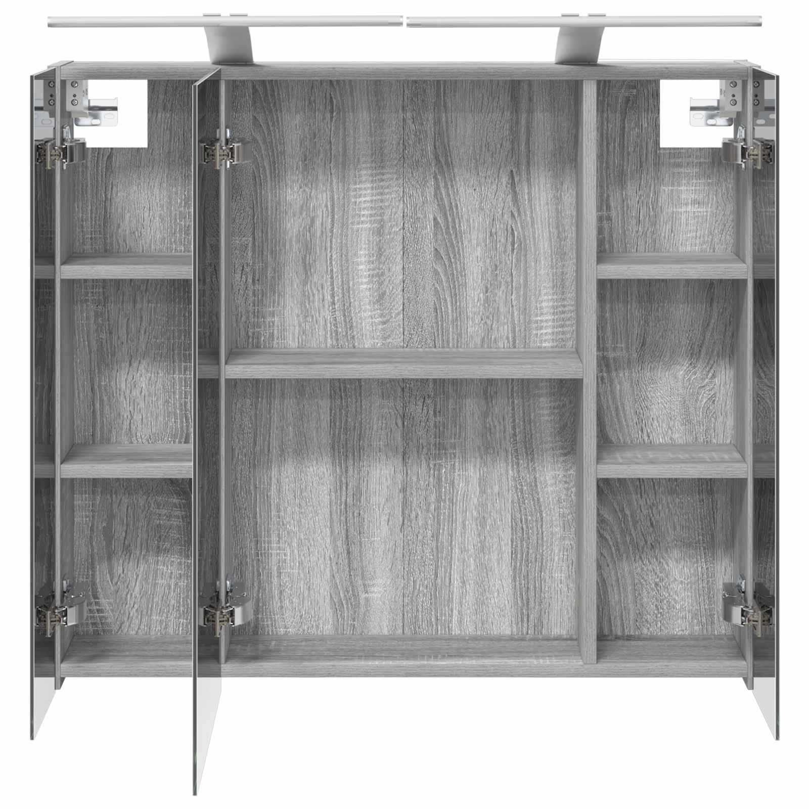 vidaXL Szafka z lustrem do łazienki Szary Sonoma 80 x 14.5 x 70 cm