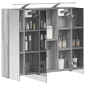 vidaXL Szafka z lustrem do łazienki Szary Sonoma 80 x 14.5 x 70 cm