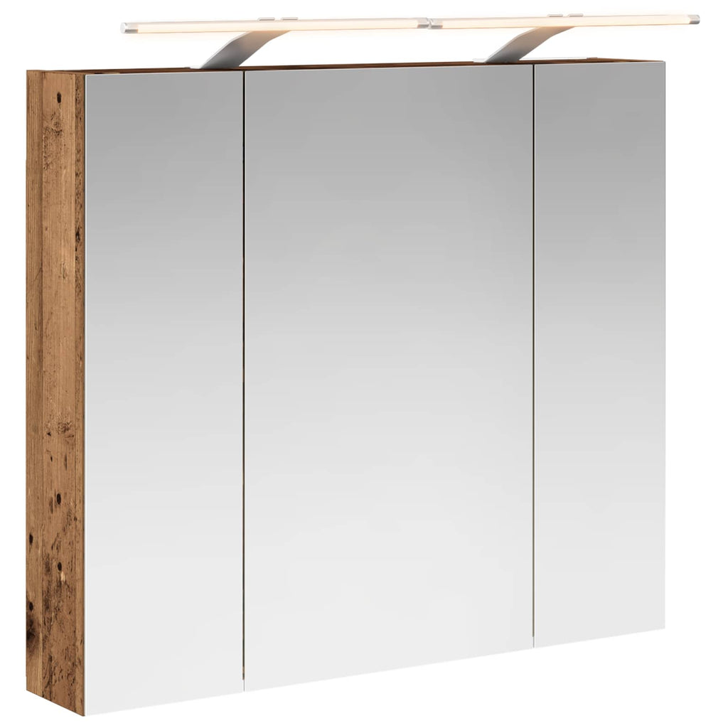 vidaXL Szafka z lustrem do łazienki Stare drewno 80 x 14.5 x 70 cm