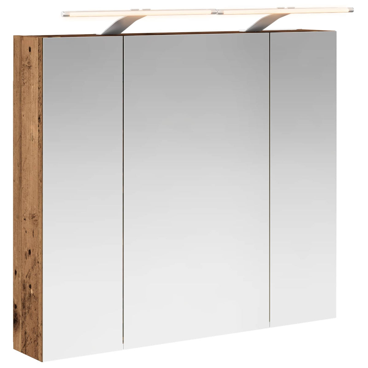 vidaXL Szafka z lustrem do łazienki Stare drewno 80 x 14.5 x 70 cm