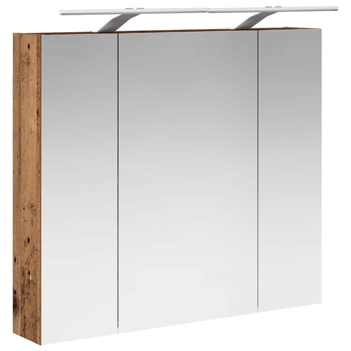 vidaXL Szafka z lustrem do łazienki Stare drewno 80 x 14.5 x 70 cm
