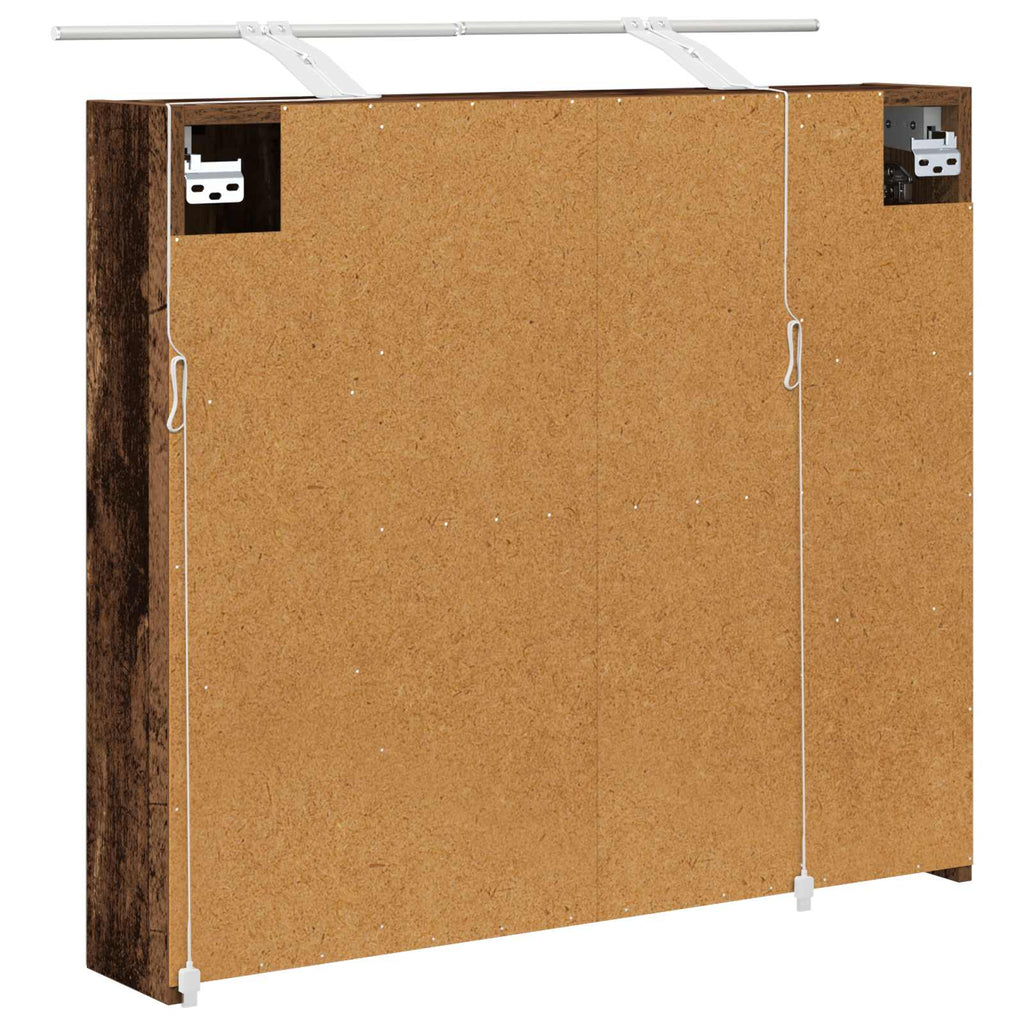 vidaXL Szafka z lustrem do łazienki Stare drewno 80 x 14.5 x 70 cm