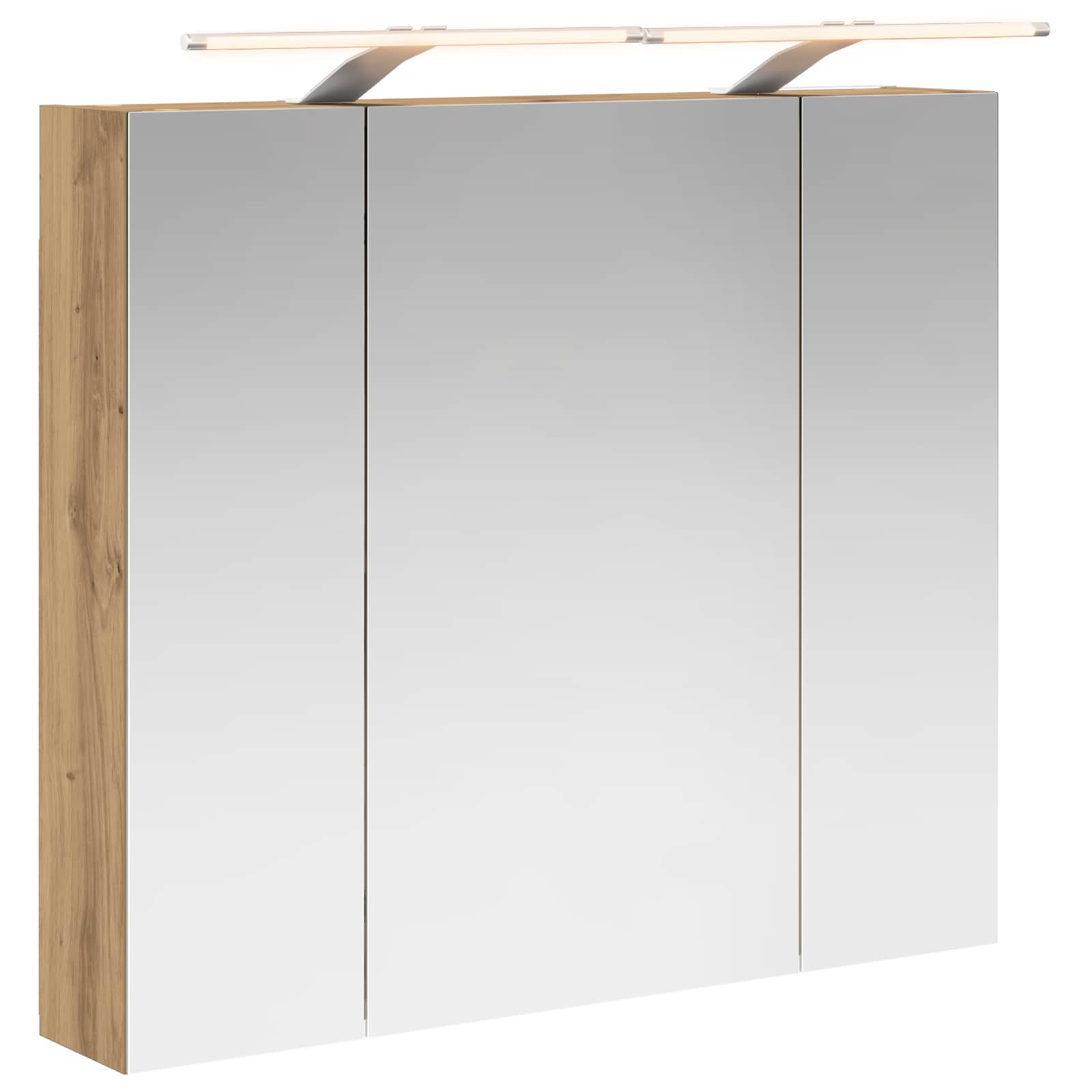 vidaXL Szafka z lustrem do łazienki Ze LED Lights Dąb rzemieślniczy