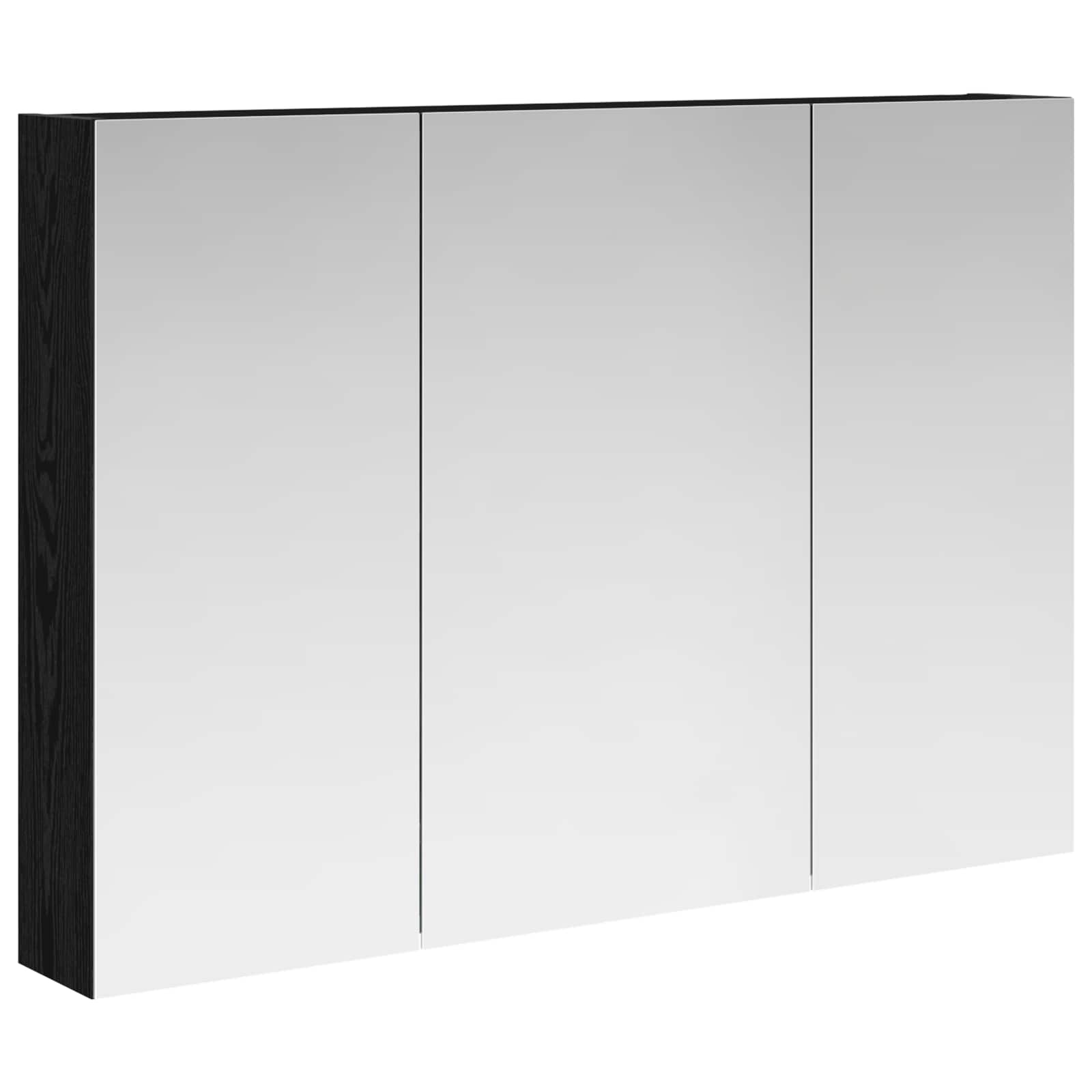 vidaXL Szafka z lustrem do łazienki Czarny Dąb 100 x 14,5 x 70 cm
