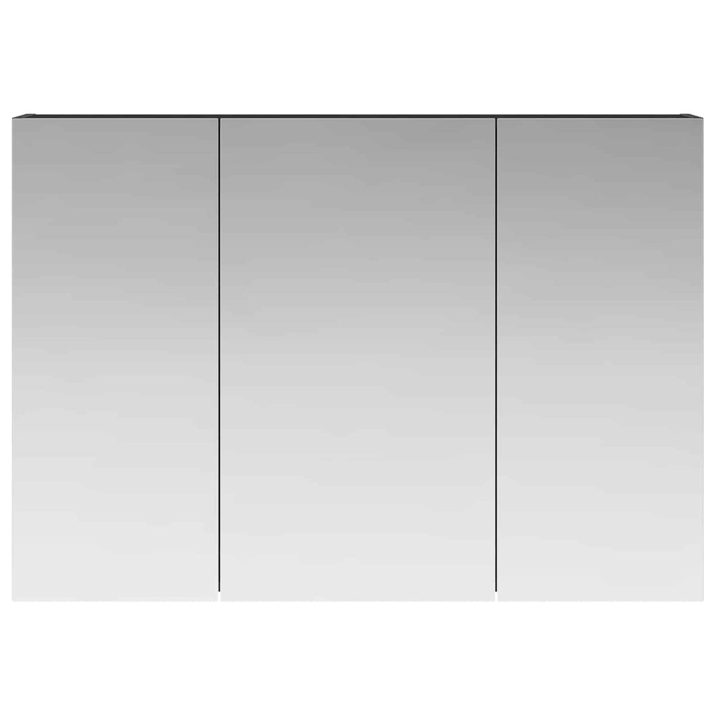vidaXL Szafka z lustrem do łazienki Czarny Dąb 100 x 14,5 x 70 cm