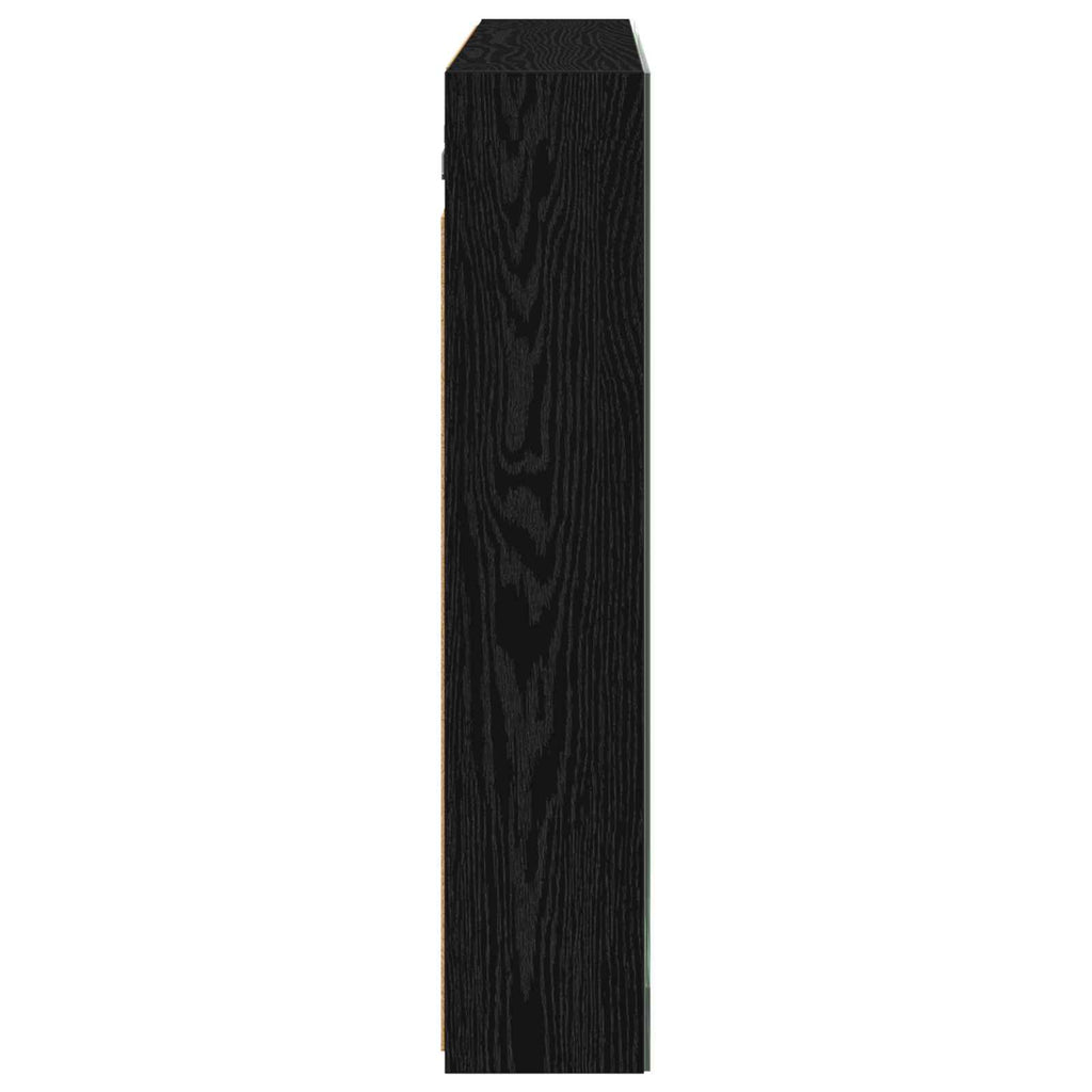 vidaXL Szafka z lustrem do łazienki Czarny Dąb 100 x 14,5 x 70 cm