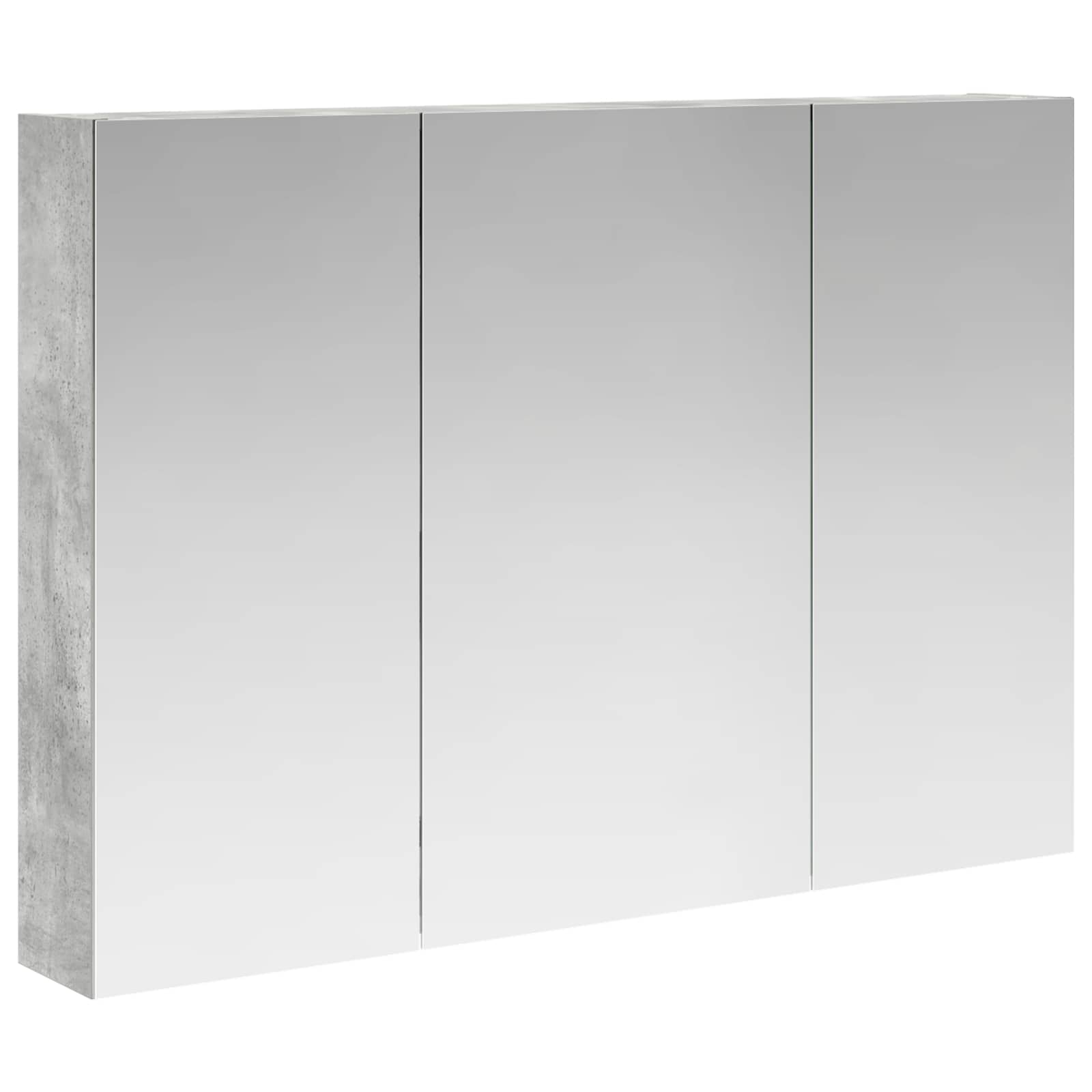vidaXL Szafka z lustrem do łazienki Betonowy szary 100 x 14,5 x 70 cm