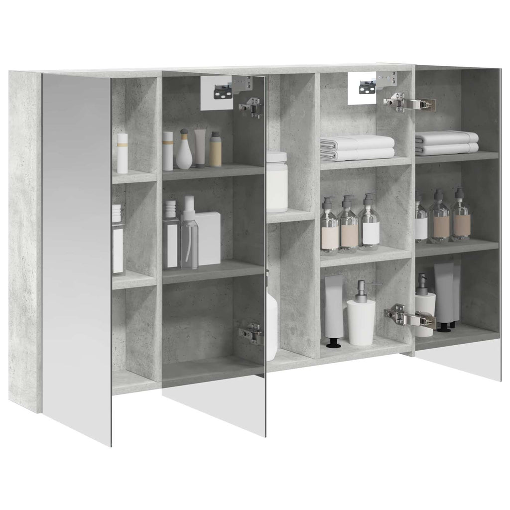 vidaXL Szafka z lustrem do łazienki Betonowy szary 100 x 14,5 x 70 cm