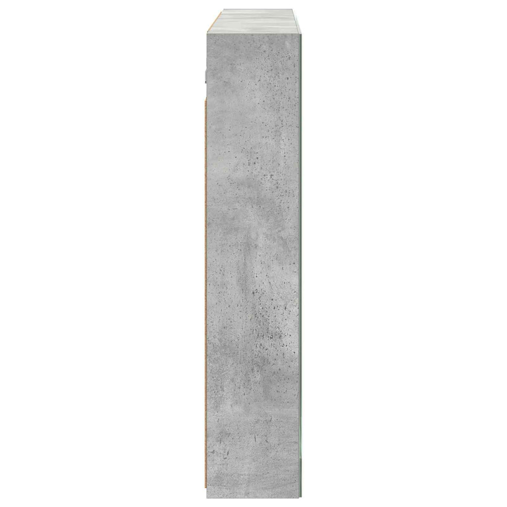 vidaXL Szafka z lustrem do łazienki Betonowy szary 100 x 14,5 x 70 cm