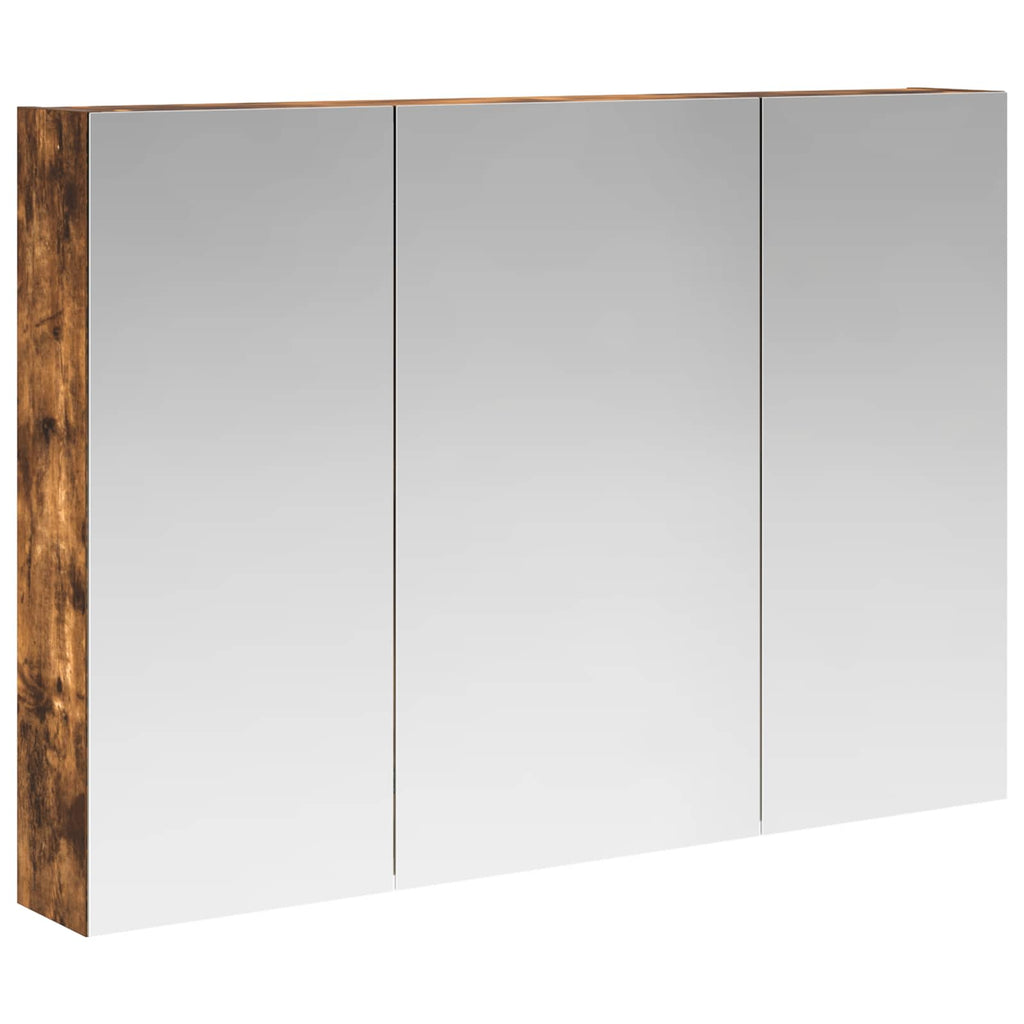vidaXL Szafka z lustrem do łazienki Dąb wędzony 100 x 14,5 x 70 cm