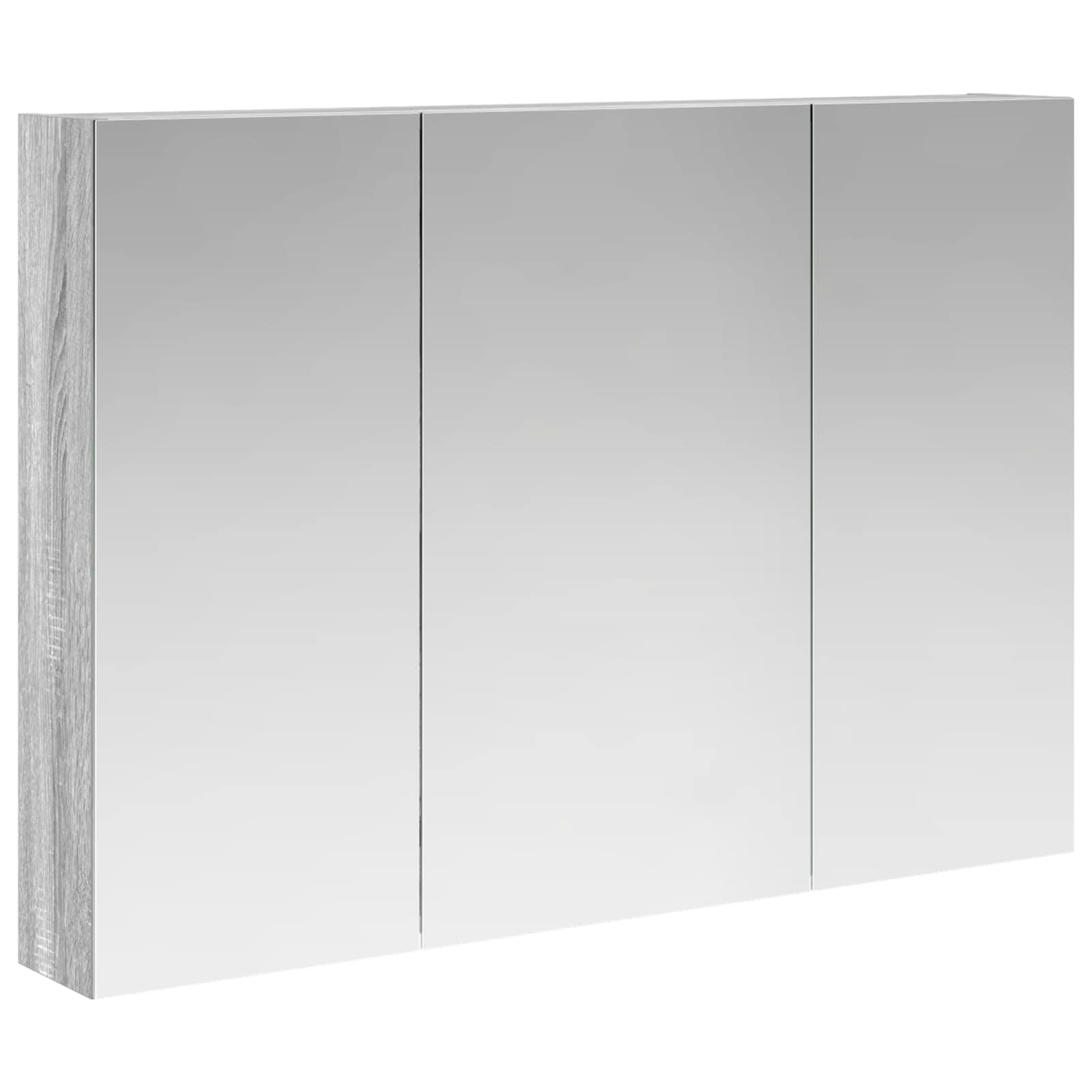 vidaXL Szafka z lustrem do łazienki Szary Sonoma 100 x 14,5 x 70 cm