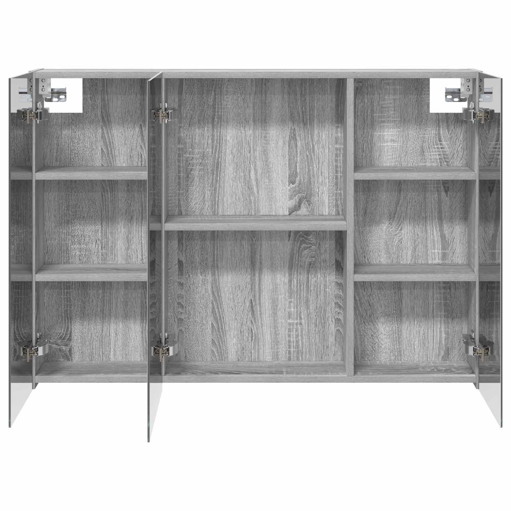 vidaXL Szafka z lustrem do łazienki Szary Sonoma 100 x 14,5 x 70 cm