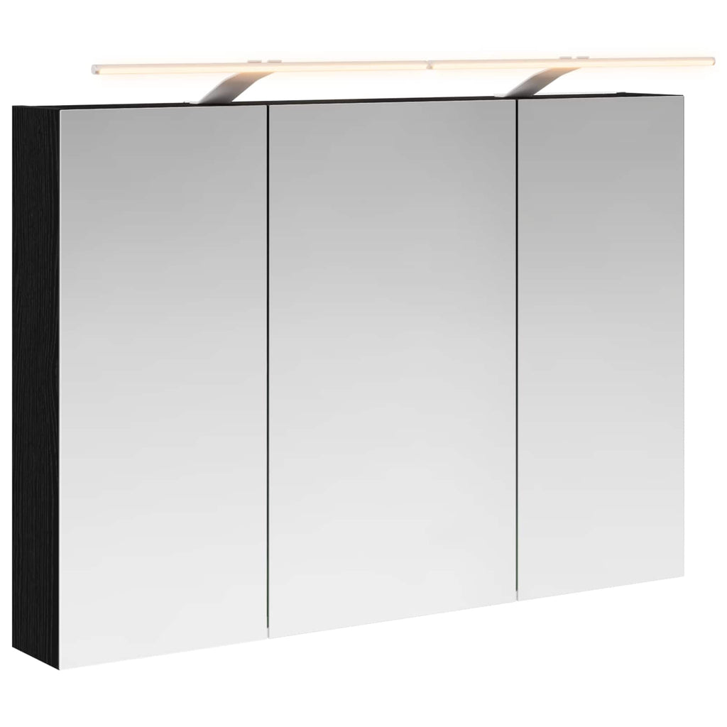 vidaXL Szafka z lustrem do łazienki Czarny Dąb 100 x 14,5 x 70 cm