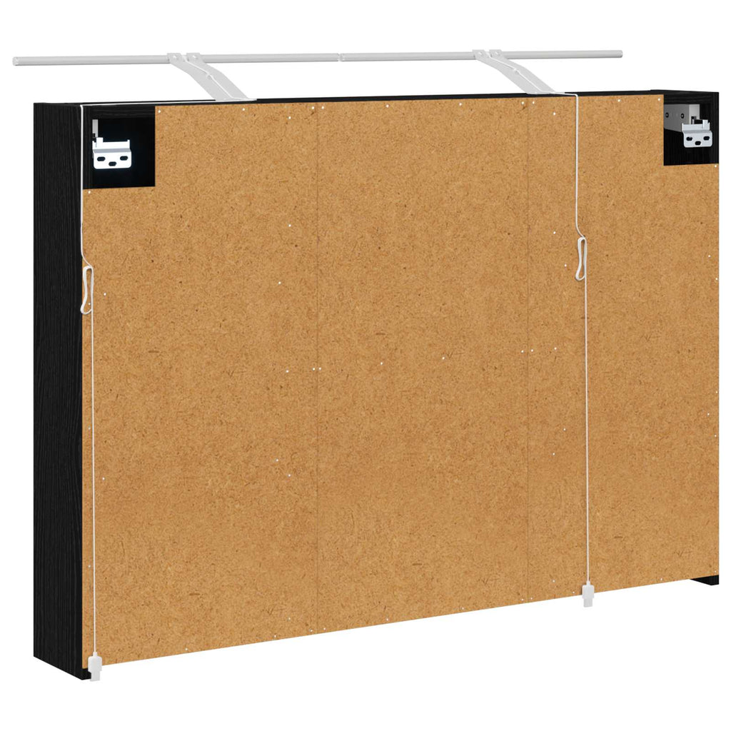 vidaXL Szafka z lustrem do łazienki Czarny Dąb 100 x 14,5 x 70 cm