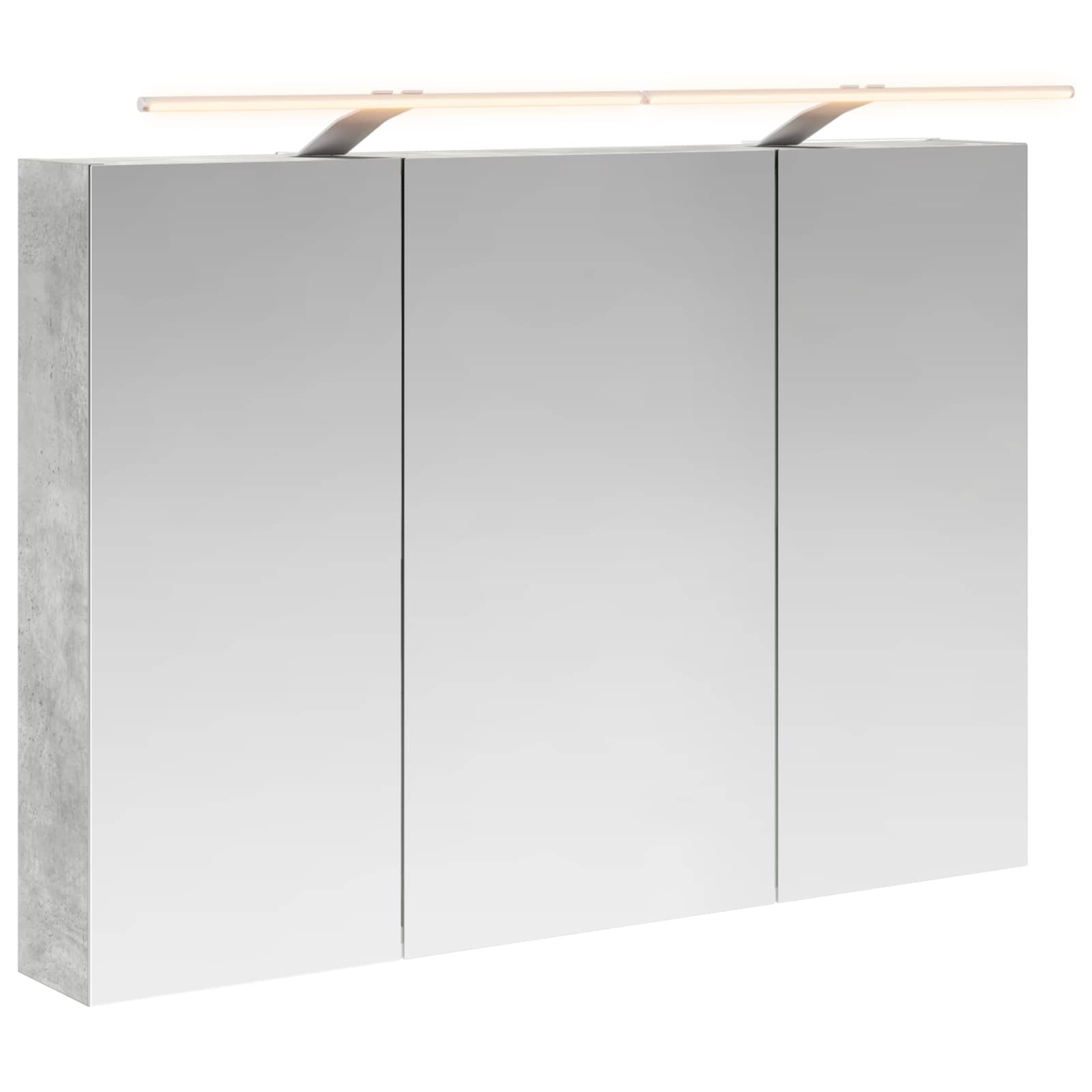 vidaXL Szafka z lustrem do łazienki Betonowy szary 100 x 14,5 x 70 cm