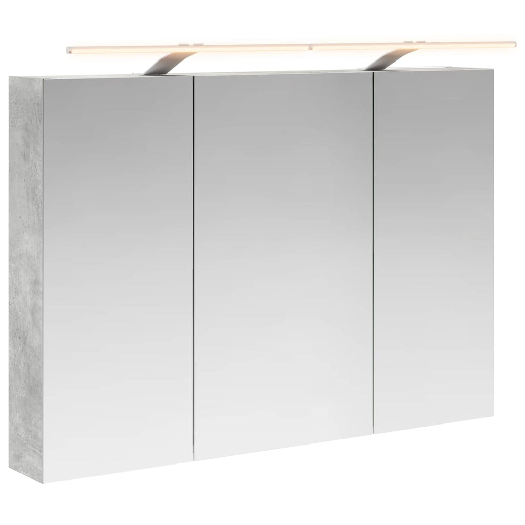 vidaXL Szafka z lustrem do łazienki Betonowy szary 100 x 14,5 x 70 cm