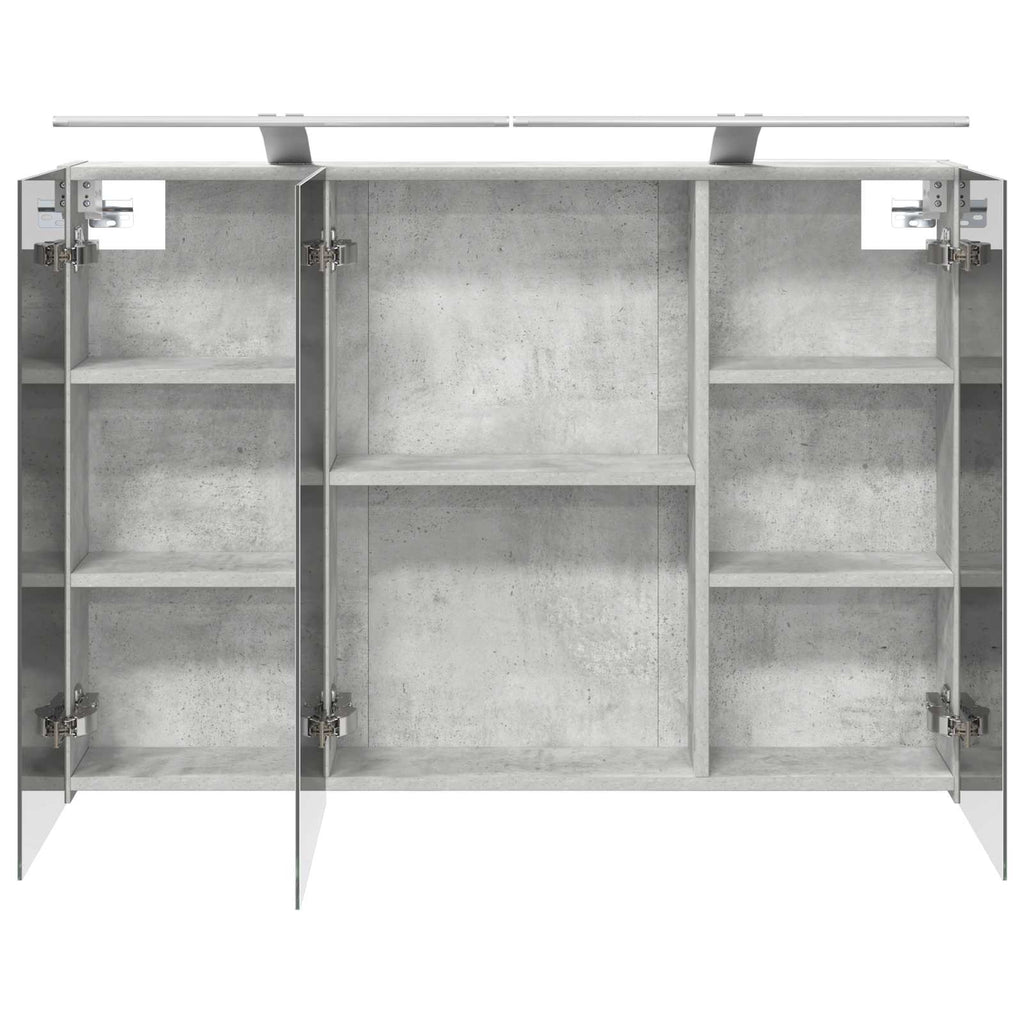 vidaXL Szafka z lustrem do łazienki Betonowy szary 100 x 14,5 x 70 cm