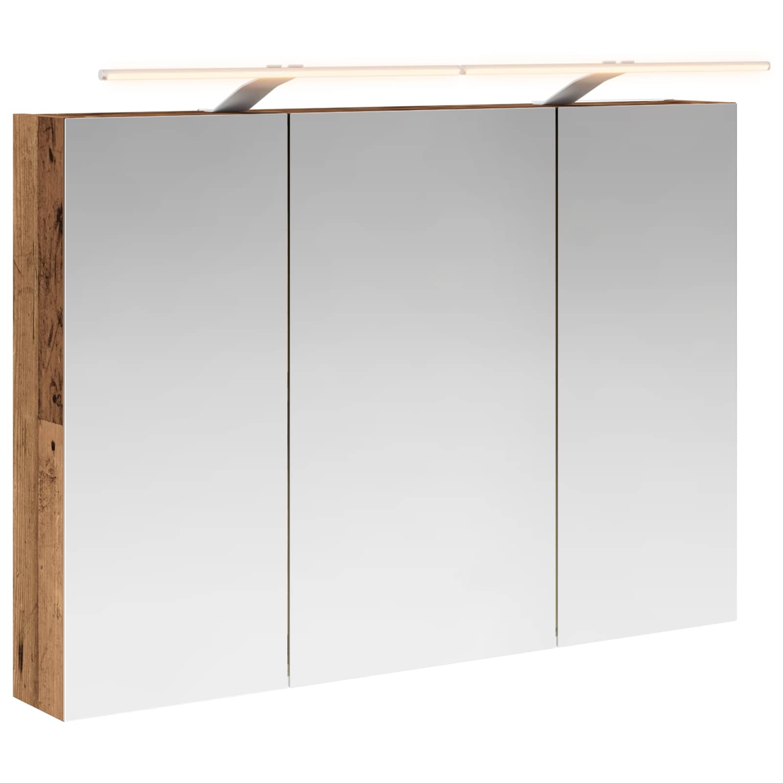 vidaXL Szafka z lustrem do łazienki Stare drewno 100 x 14,5 x 70 cm