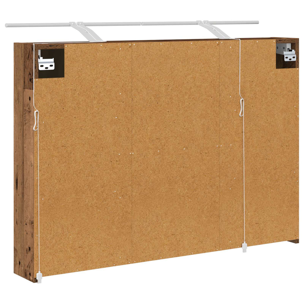 vidaXL Szafka z lustrem do łazienki Stare drewno 100 x 14,5 x 70 cm