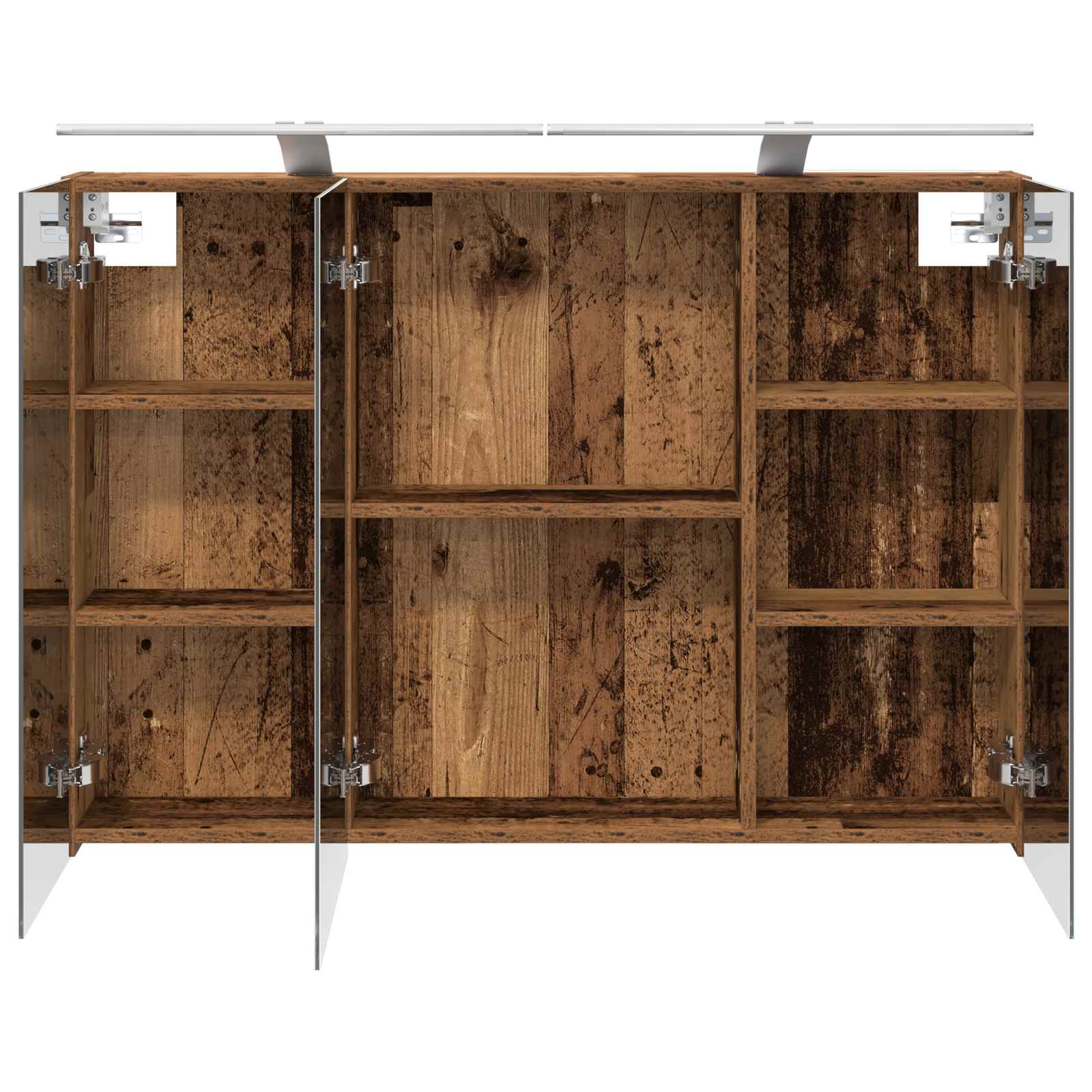vidaXL Szafka z lustrem do łazienki Stare drewno 100 x 14,5 x 70 cm