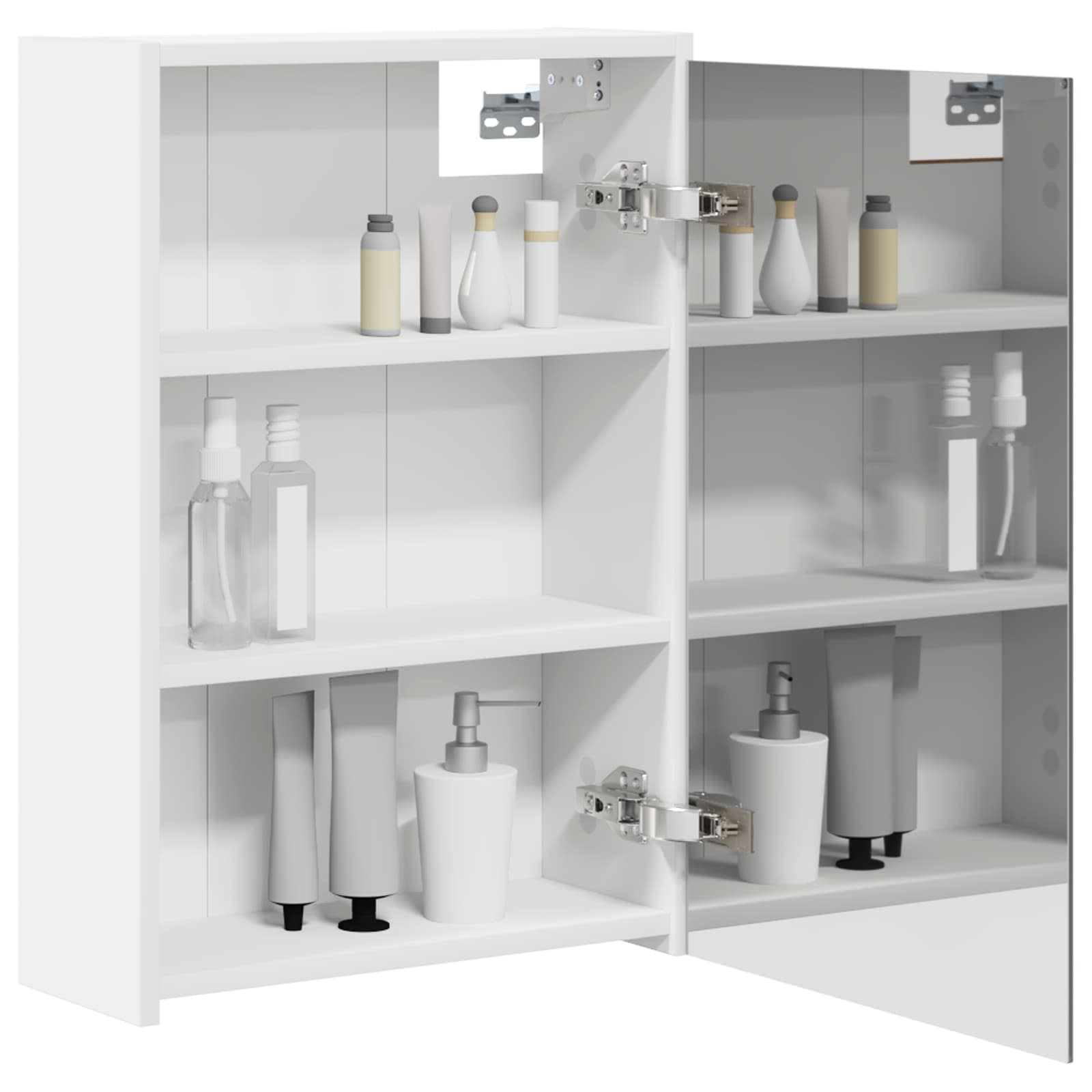 vidaXL Szafka z lustrem do łazienki z półką Biały 43 x 16 x 62.5 cm