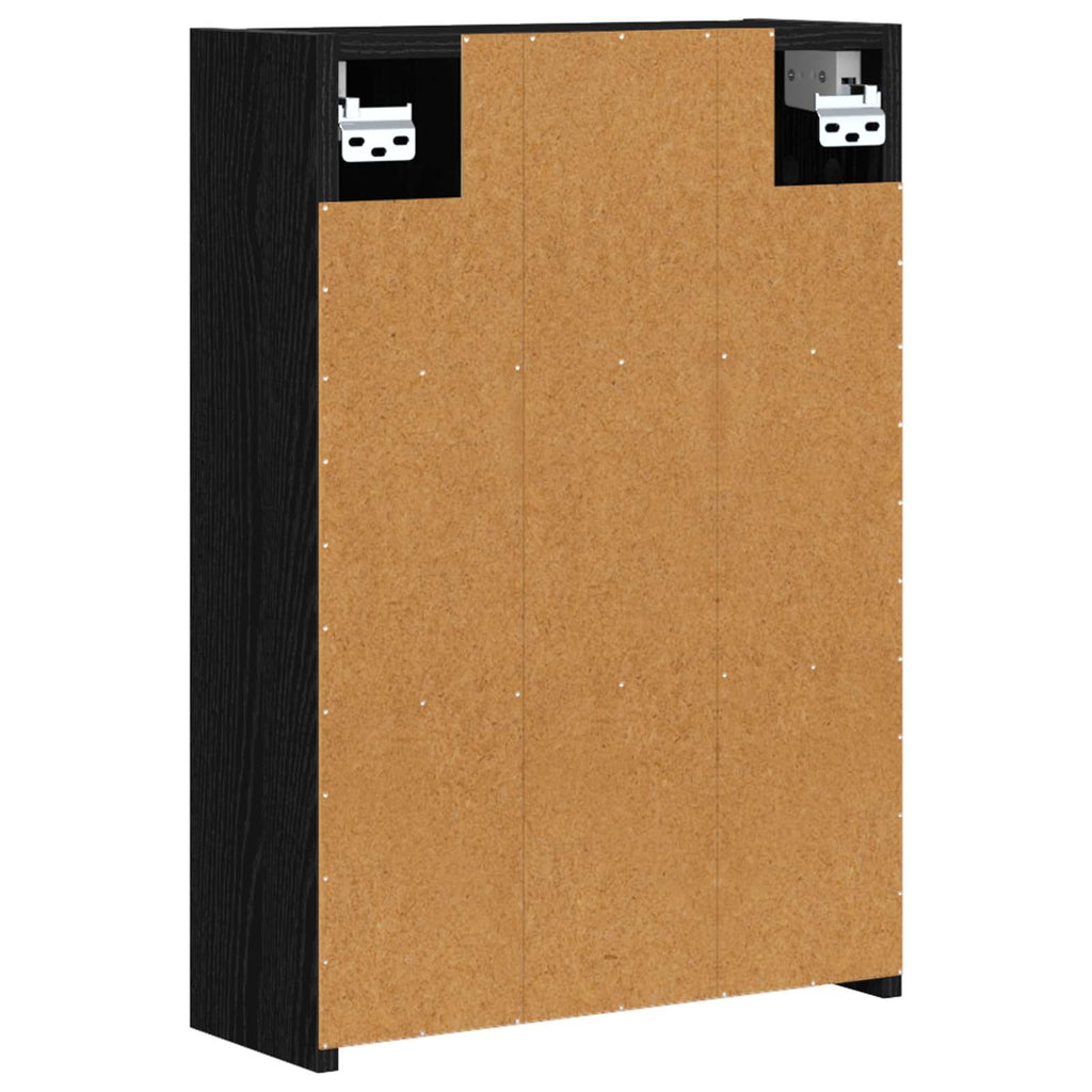 vidaXL Szafka z lustrem do łazienki Czarny Dąb 43 x 16 x 62.5 cm