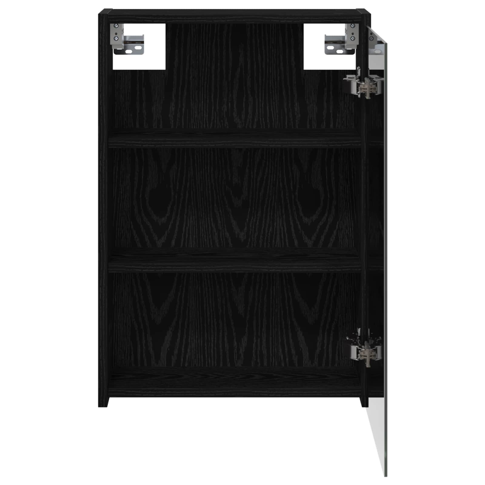 vidaXL Szafka z lustrem do łazienki Czarny Dąb 43 x 16 x 62.5 cm
