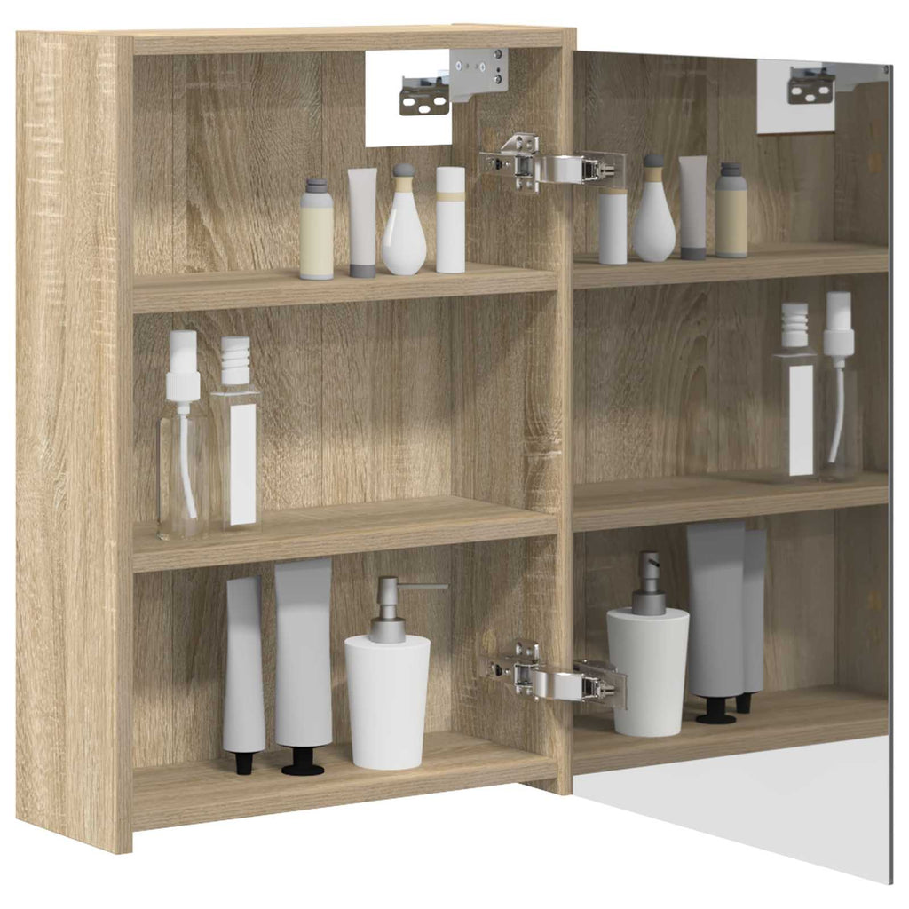 vidaXL Szafka z lustrem do łazienki Dąb Sonoma 43 x 16 x 62.5 cm