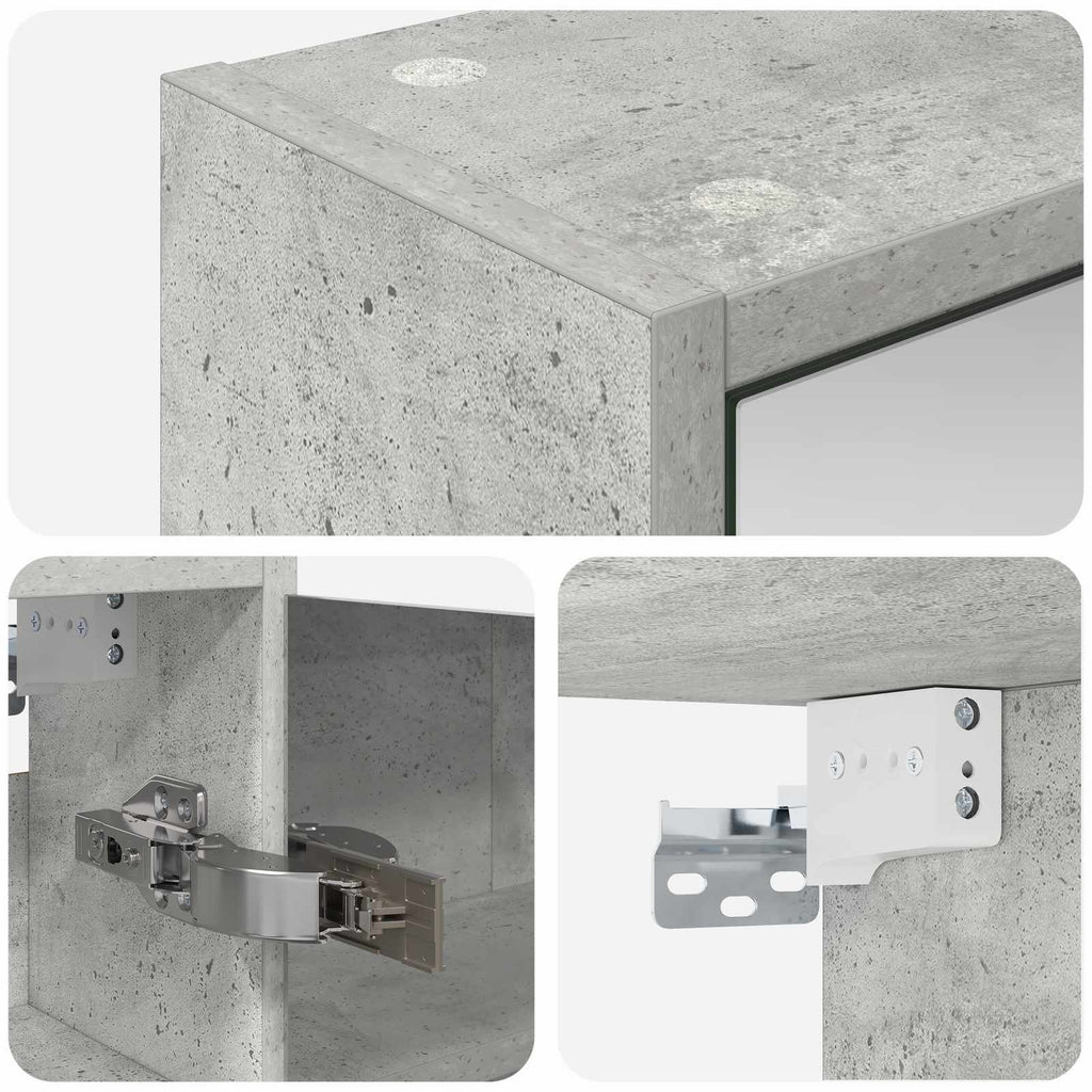 vidaXL Szafka z lustrem do łazienki Betonowy szary 43 x 16 x 62.5 cm