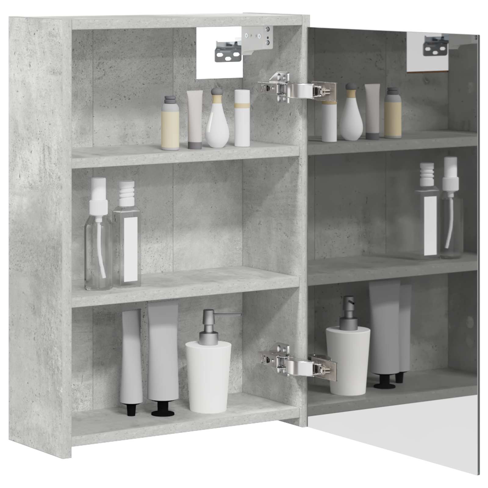 vidaXL Szafka z lustrem do łazienki Betonowy szary 43 x 16 x 62.5 cm