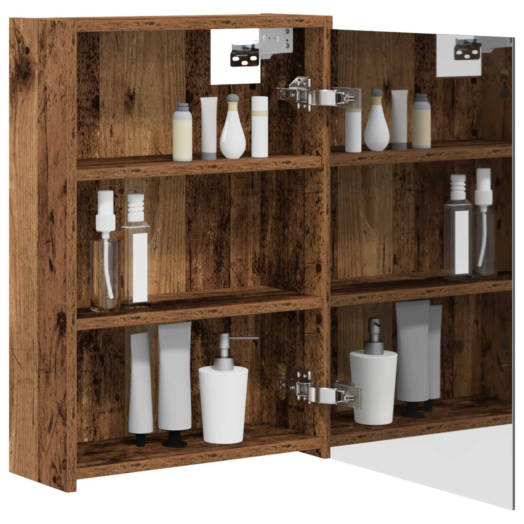 vidaXL Szafka z lustrem do łazienki Stare drewno 43 x 16 x 62.5 cm