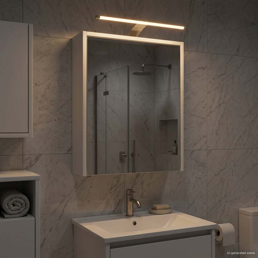 vidaXL Szafka z lustrem do łazienki z półką Biały 43 x 16 x 62.5 cm