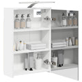vidaXL Szafka z lustrem do łazienki z półką Biały 43 x 16 x 62.5 cm