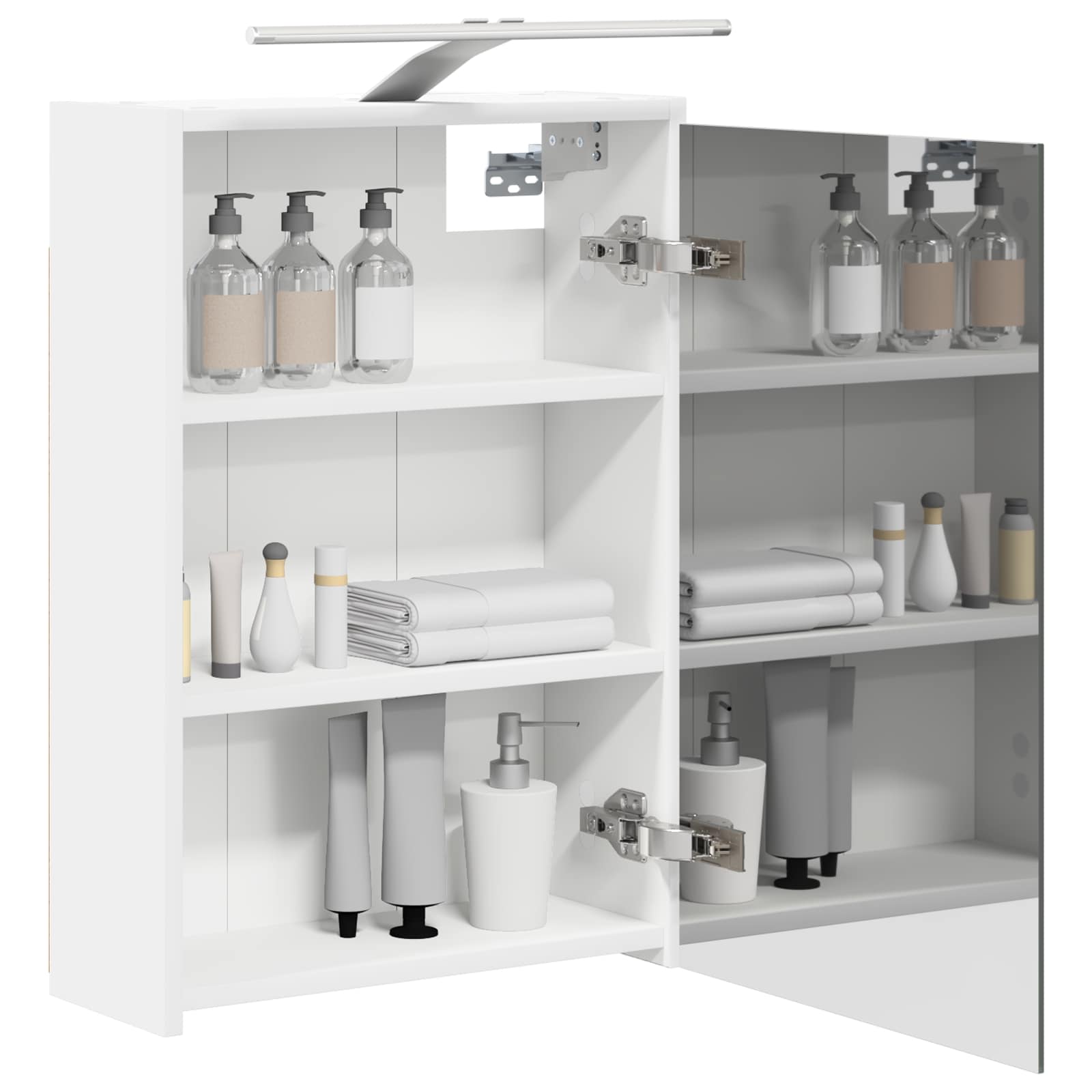 vidaXL Szafka z lustrem do łazienki z półką Biały 43 x 16 x 62.5 cm