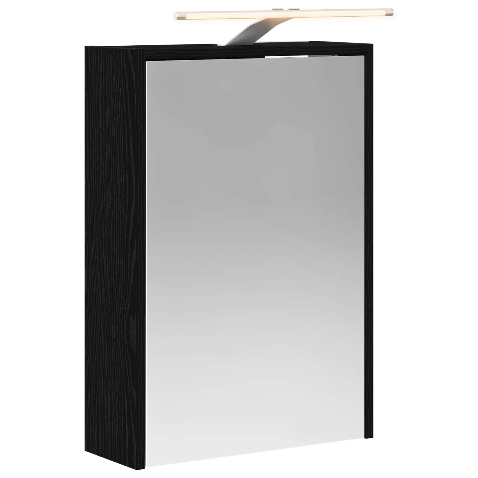 vidaXL Szafka z lustrem do łazienki Czarny Dąb 43 x 16 x 62.5 cm