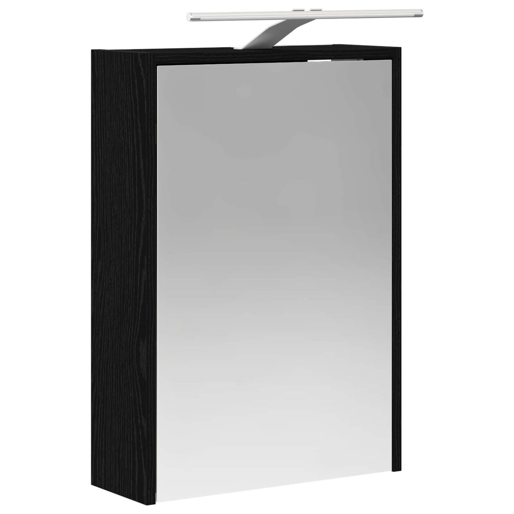 vidaXL Szafka z lustrem do łazienki Czarny Dąb 43 x 16 x 62.5 cm