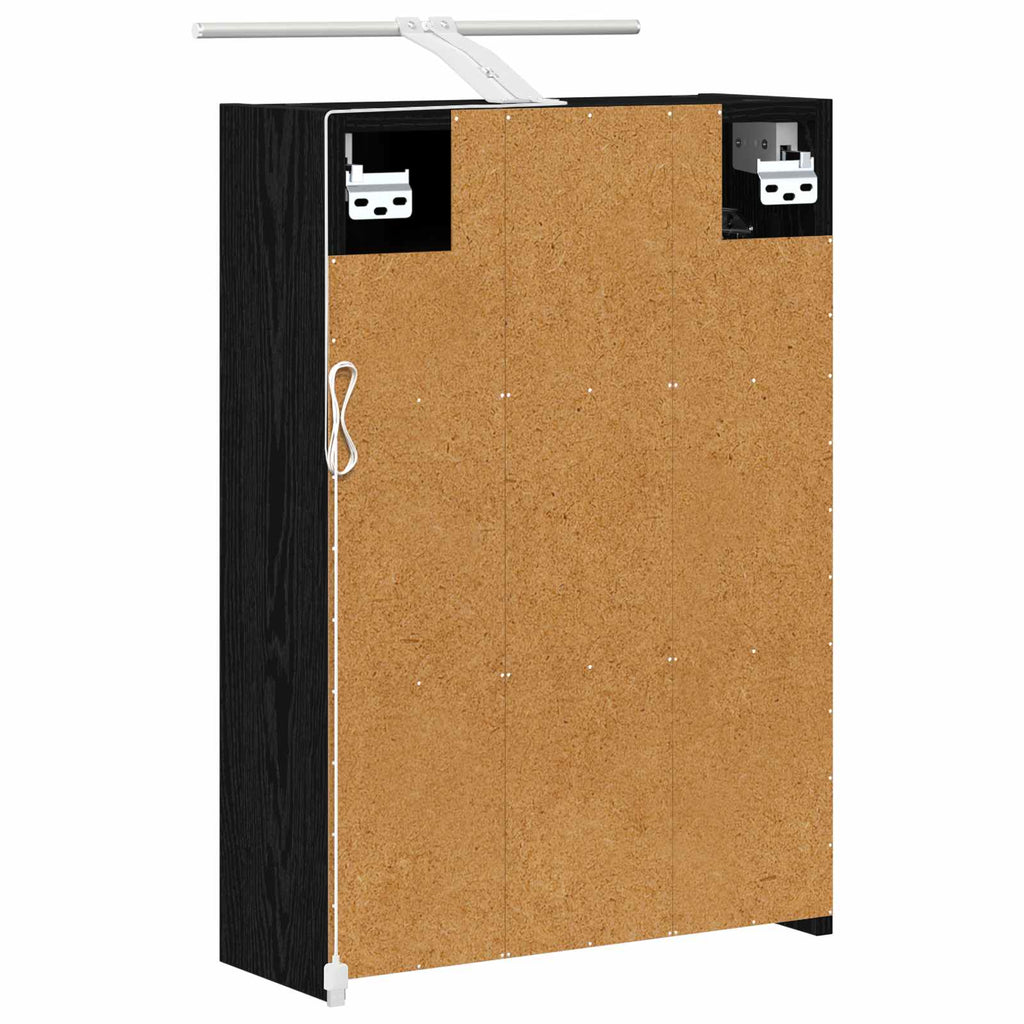 vidaXL Szafka z lustrem do łazienki Czarny Dąb 43 x 16 x 62.5 cm