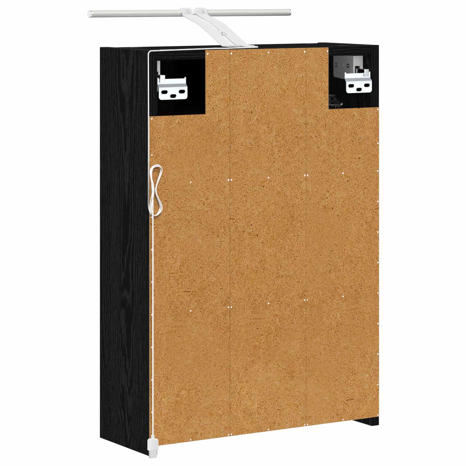 vidaXL Szafka z lustrem do łazienki Czarny Dąb 43 x 16 x 62.5 cm