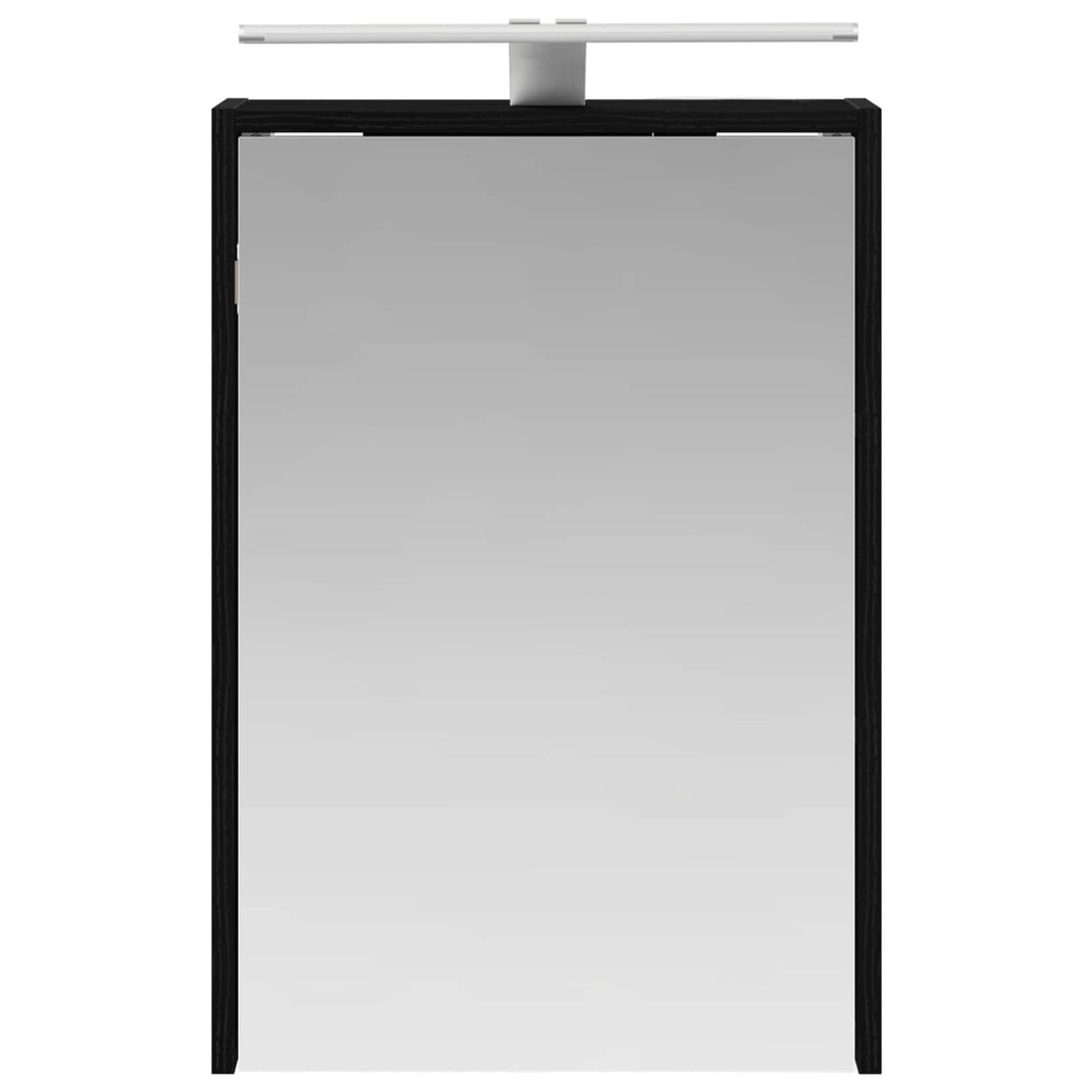 vidaXL Szafka z lustrem do łazienki Czarny Dąb 43 x 16 x 62.5 cm
