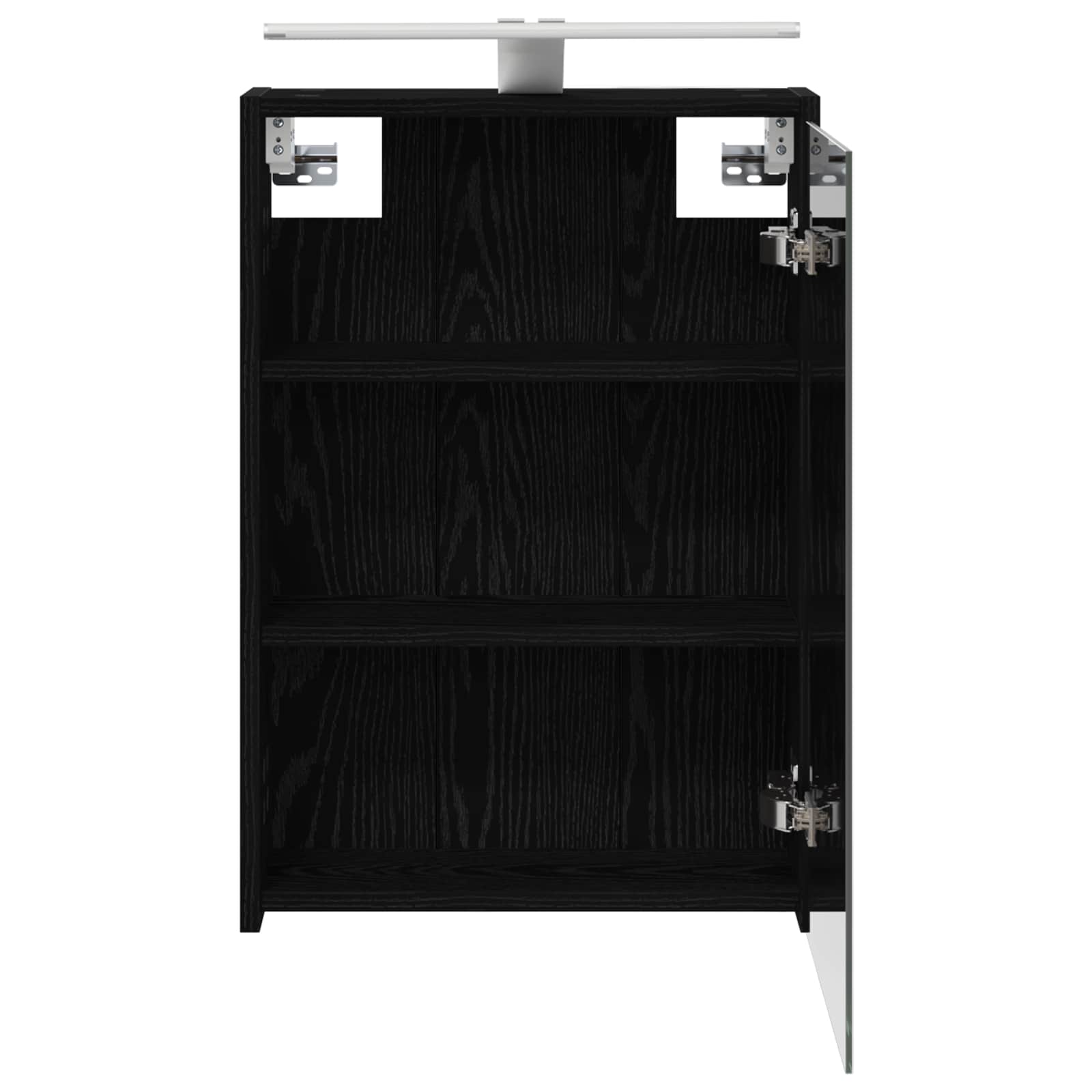 vidaXL Szafka z lustrem do łazienki Czarny Dąb 43 x 16 x 62.5 cm