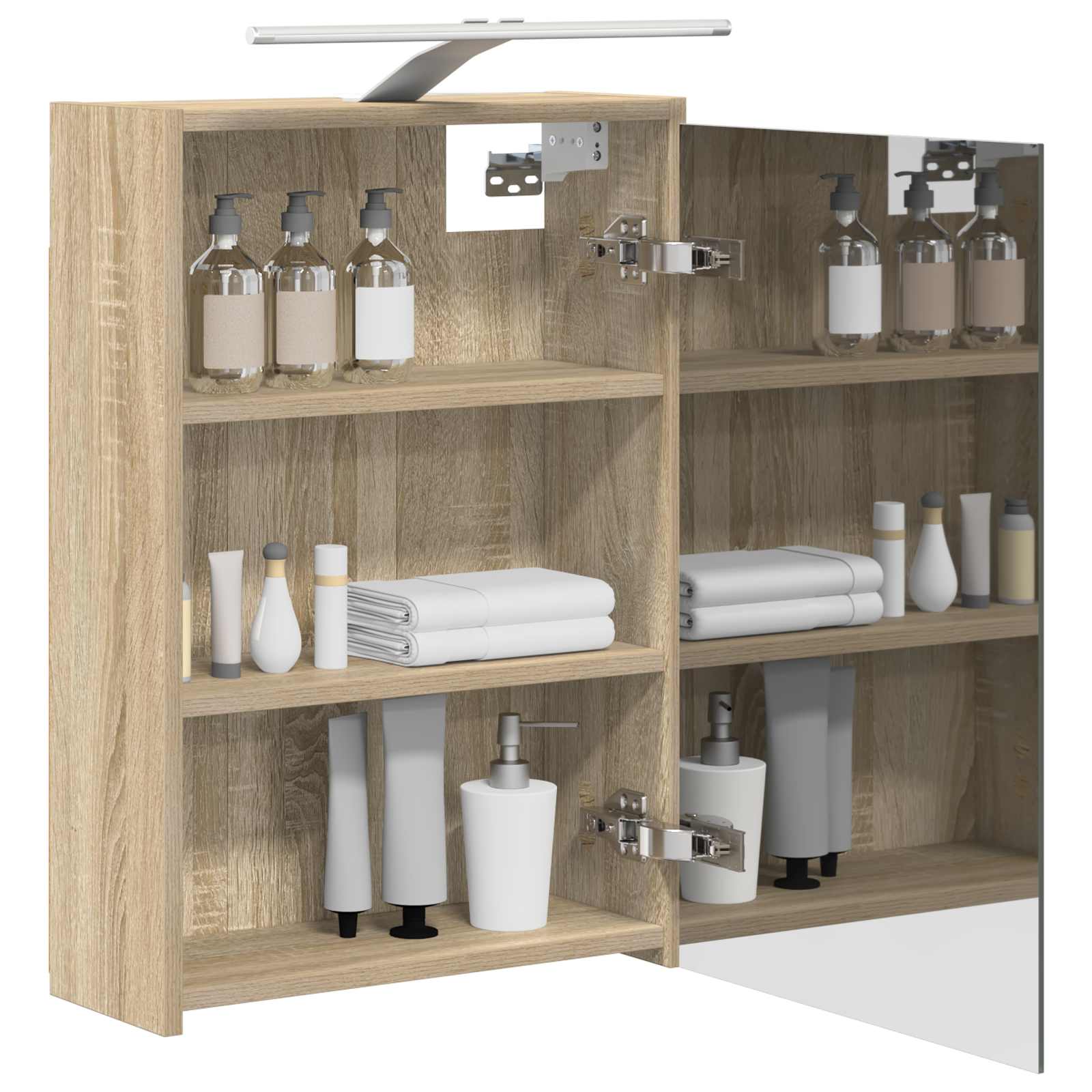 vidaXL Szafka z lustrem do łazienki Dąb Sonoma 43 x 16 x 62.5 cm