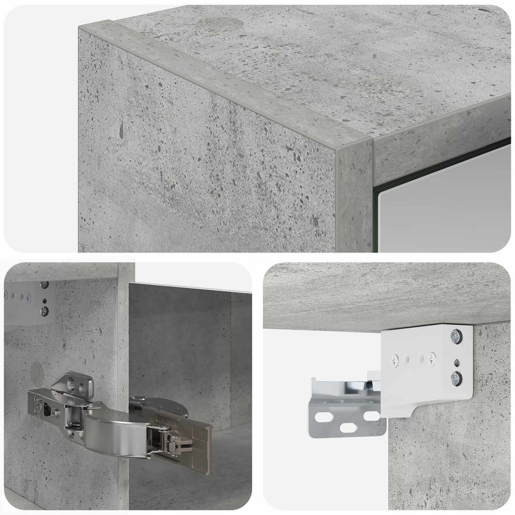 vidaXL Szafka z lustrem do łazienki Betonowy szary 43 x 16 x 62.5 cm