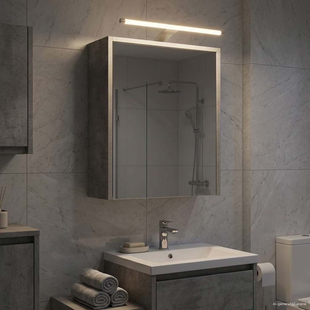 vidaXL Szafka z lustrem do łazienki Betonowy szary 43 x 16 x 62.5 cm