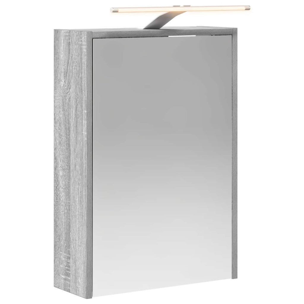 vidaXL Szafka z lustrem do łazienki Szary Sonoma 43 x 16 x 62.5 cm