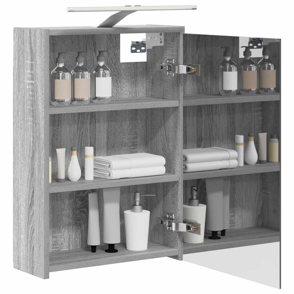 vidaXL Szafka z lustrem do łazienki Szary Sonoma 43 x 16 x 62.5 cm