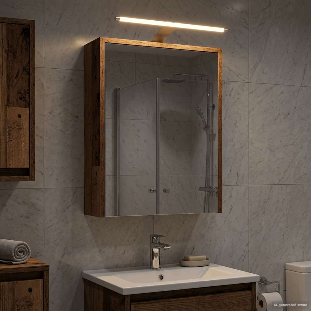 vidaXL Szafka z lustrem do łazienki Stare drewno 43 x 16 x 62.5 cm