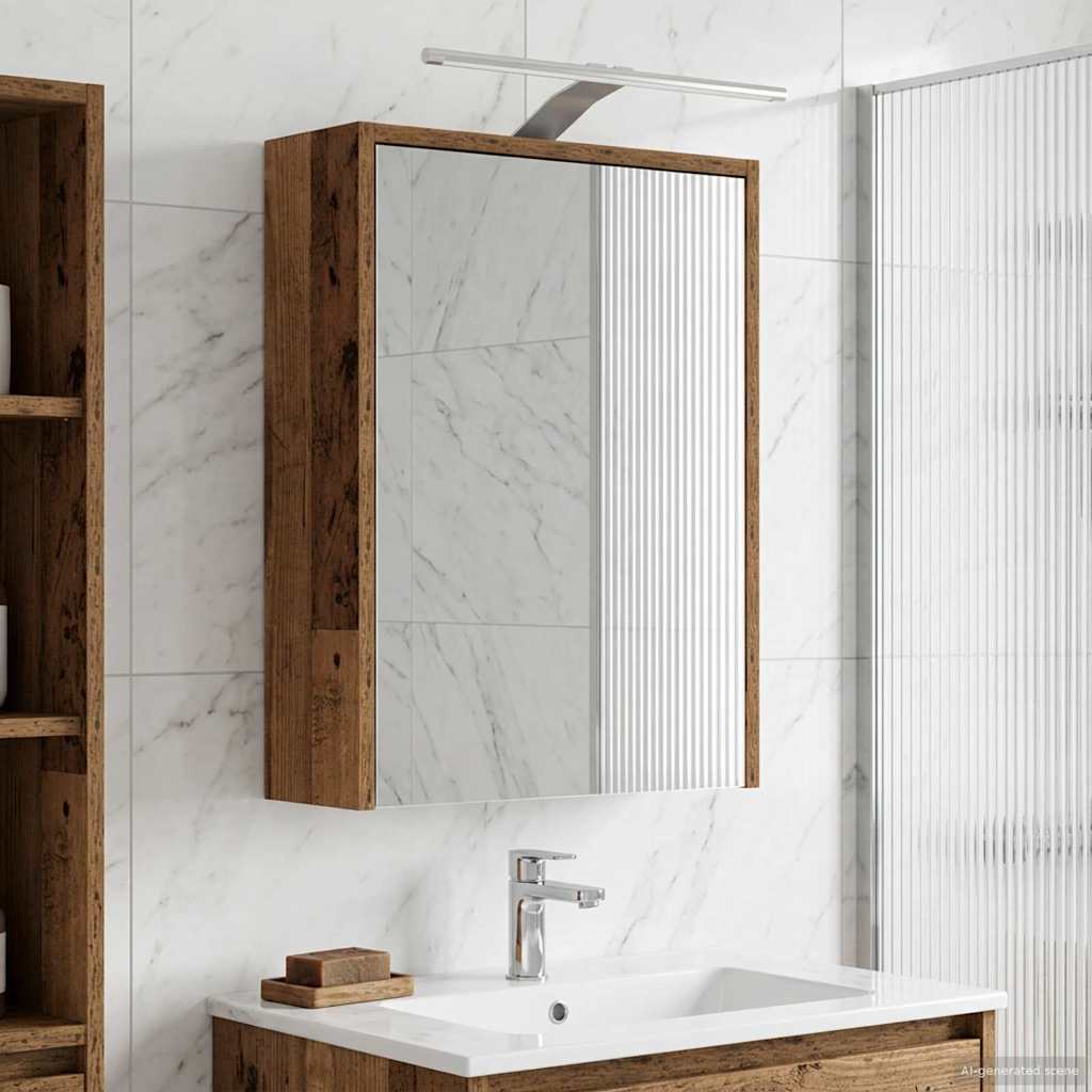 vidaXL Szafka z lustrem do łazienki Stare drewno 43 x 16 x 62.5 cm