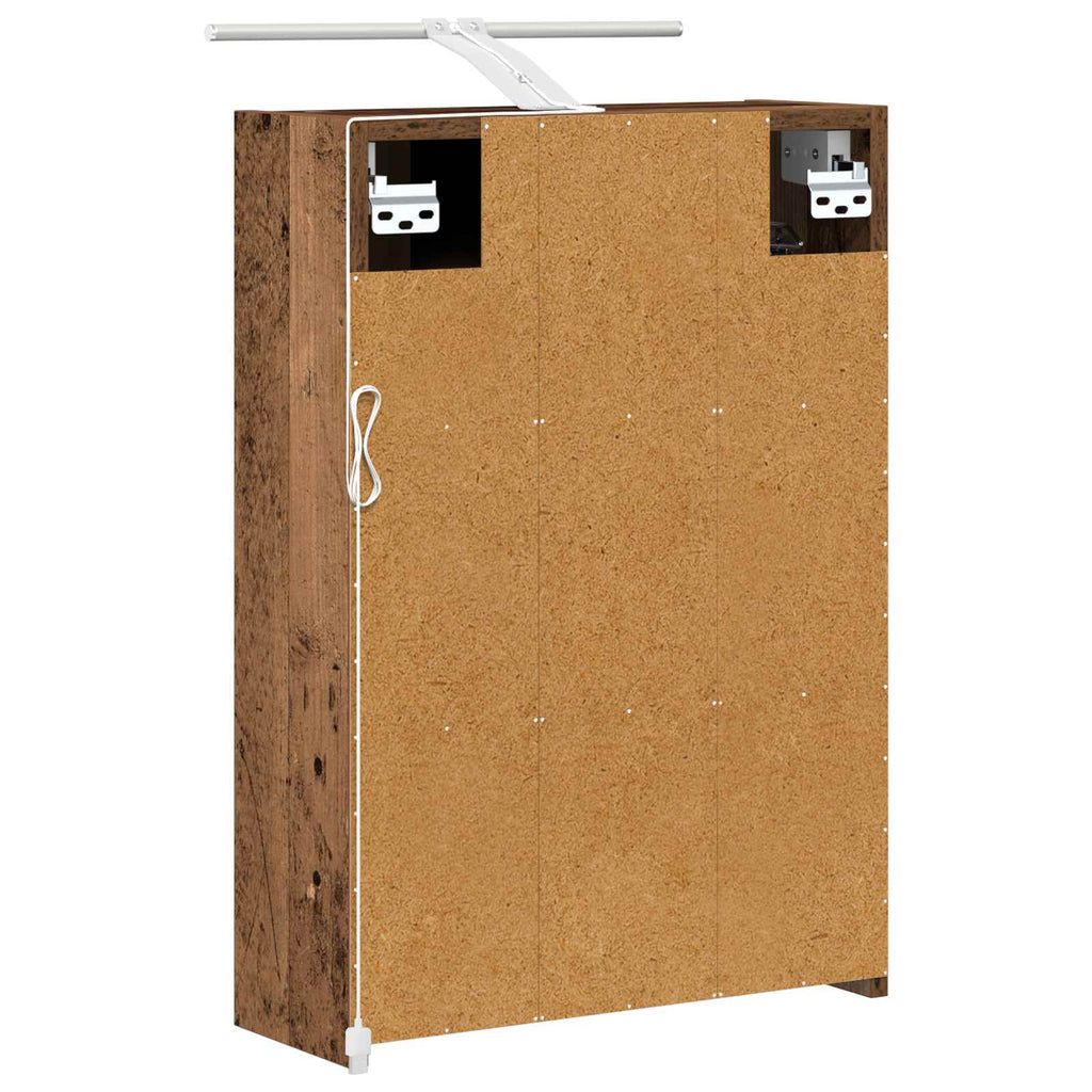 vidaXL Szafka z lustrem do łazienki Stare drewno 43 x 16 x 62.5 cm